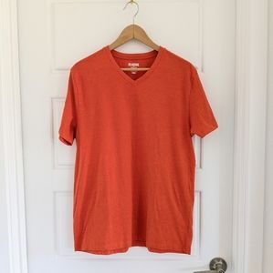 2‎ Men's V Neck Short Sleeve Tee Mustard XL Pumpkin L Fall Minimalist Outdoor